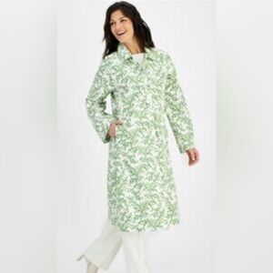 Macy Flower Show  Green and White Floral Coat